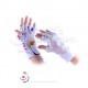 GUANTES BLANCO CON LENTEJUELA Y CIRCULOS DE COLORES