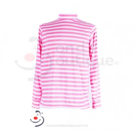 Playera Blanca/Rosa Raya Delgada