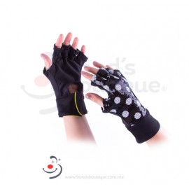 GUANTES NEGRO CIRCULOS BLANCO CON NEGRO