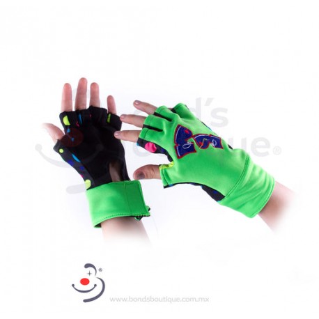 GUANTES VERDE CON NEGRO CON ZAPATOS