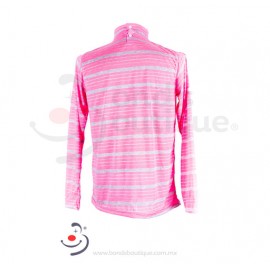 Playera Rosa Neon/ Gris