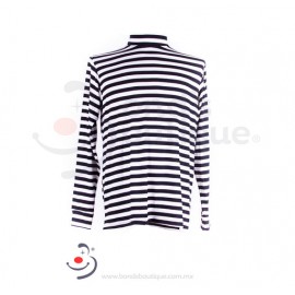 Playera Rayada blanco /Negro Rayas Gruesas
